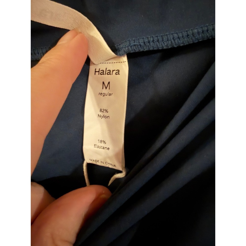 Halara Navy Blue Ruched Midi Skirt/dress Women Medium NWT High Stretch Bodycon - Picture 5 of 6